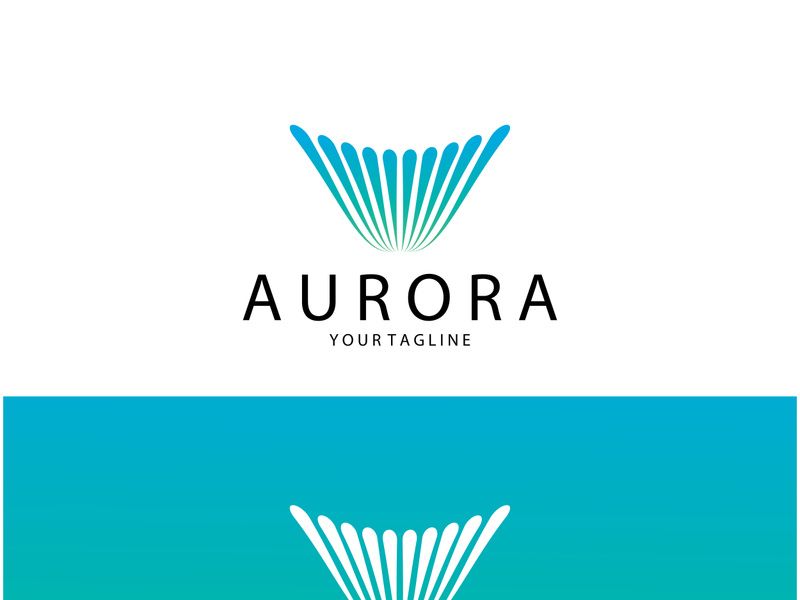 aurora logo design icon illustration vector template