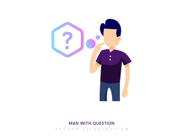 Man with question vector illustration preview picture