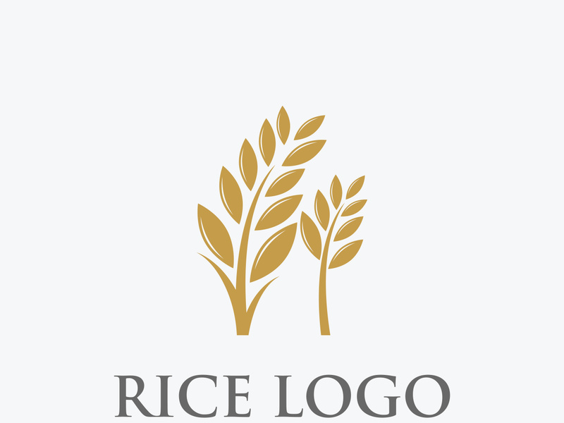 Rice organic farm natural plant logo for business , company , agriculture, product.