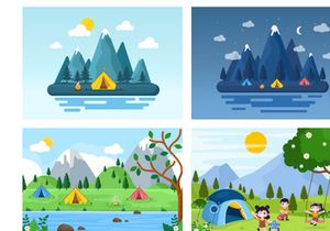 22 Summer Camp Landscape Illustration