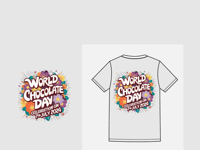 t shirt design world chocolate day with a floral design Bundle