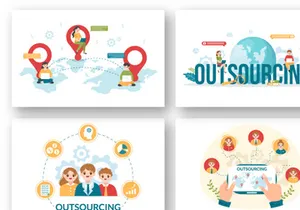 12 Outsourcing Business Illustration