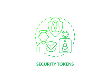 Security tokens green gradient concept icon preview picture