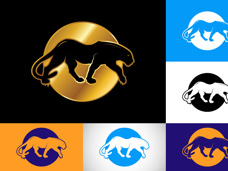 Tiger in a circle, Tiger logo design vector template