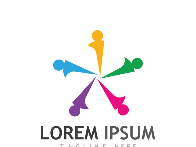 Community of people logo design with creative idea.