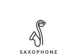 Saxophone music logo design simple modern and minimalist illustration