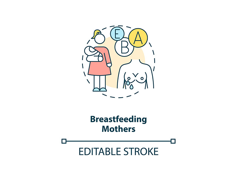 Breastfeeding mothers concept icon