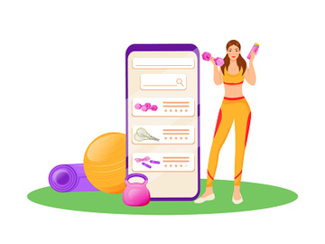 App for aerobics gear flat concept vector illustration preview picture
