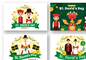 12 St David's Day Illustration