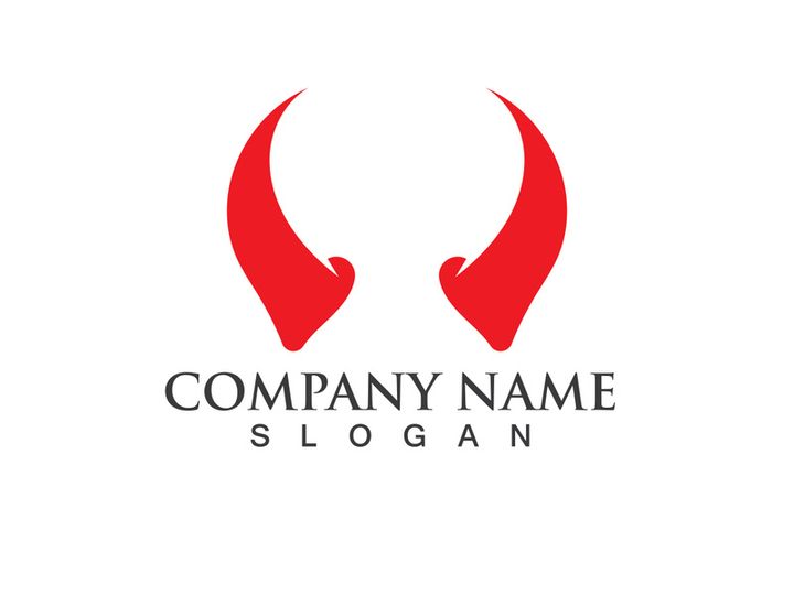 Devil horn vector icon logo design illustration template