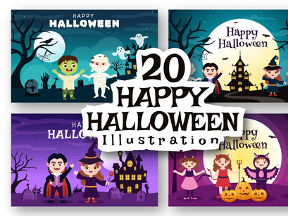 20 Happy Halloween Illustration