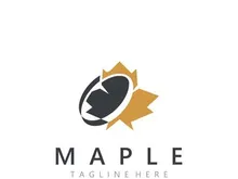 Maple leaf logo design vintage style graphic illustration