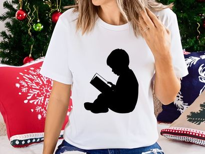 Child Studying Book Silhouette