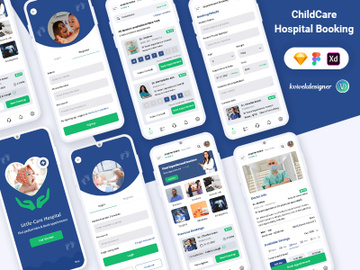 Childcare Hospital Appointment Booking Mobile App UI kit preview picture