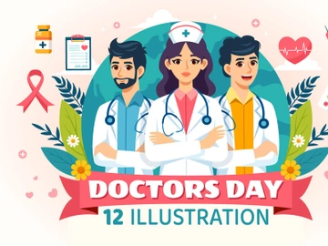 12 National Doctors Day Illustration preview picture