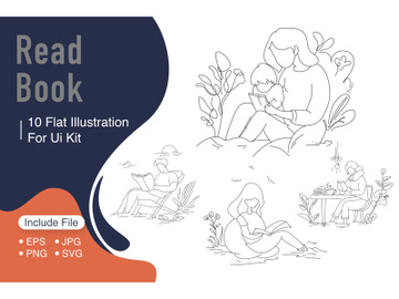 Read a Book Flat illustration preview picture
