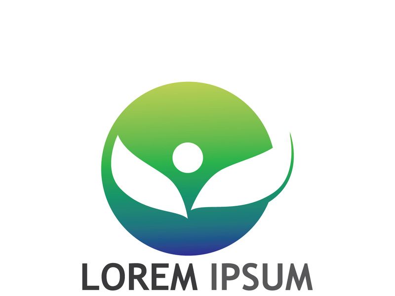 Natural green leaf logo.