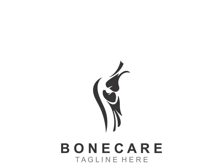 Bone care logo, Minimalist joint bone design Illustration orthopedic template