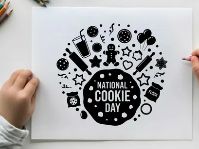 national cookie day celebration flat design vector illustration