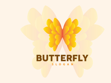 Butterfly Logo Design Beautiful Flying Animal, Company Brand Icon Illustration preview picture