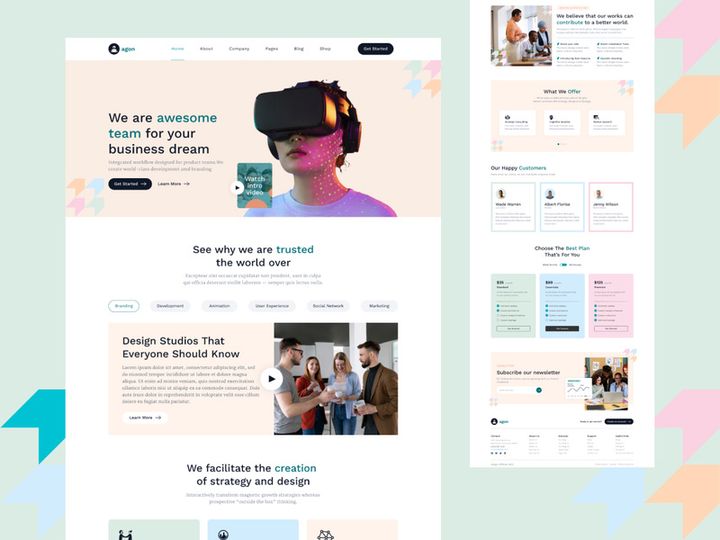 Creative agency landing page UI Template