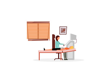 Sonographer examining patient flat vector illustration preview picture
