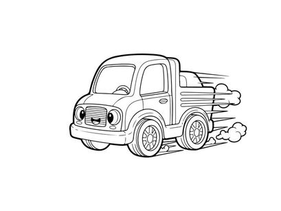 Vintage truck smoking vector illustration flat design