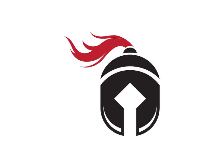 Spartan helmet icon illustration design