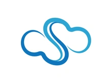 Blue cloud icon logo vector