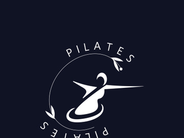 Abstract Pilates Logo, Yoga identity body balance vector monoline Design Template. wellness lifestyle preview picture