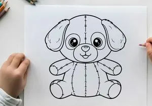 Cute puppy sitting cartoon vector illustration flat design