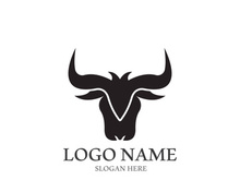 Bull head logo vector icon design illustration