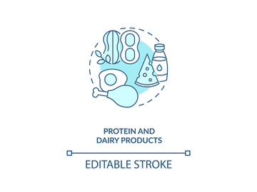 Protein and dairy products concept icon preview picture
