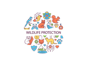 Wildlife protection abstract color concept layout with headline preview picture