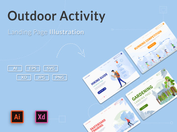[Vol. 10] Outdoor Activity - Landing Page Illustration preview picture