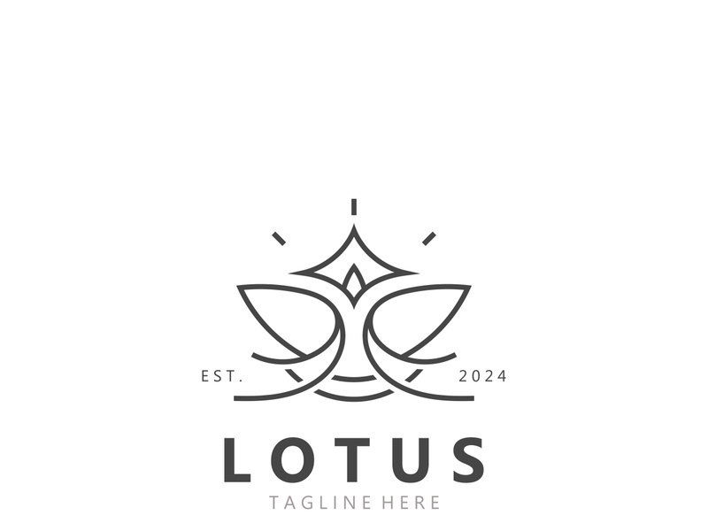Lotus flower minimalist design, elegance Lotus flower logo template