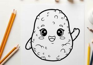 Cute smiling microbe germ cartoon vector illustration