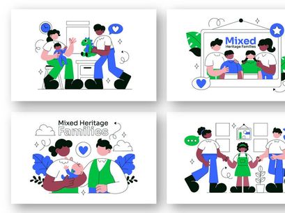 10 Mixed Heritage Families Illustration
