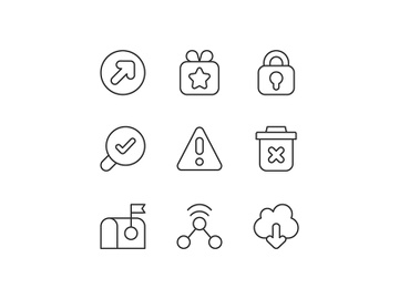 Interface for better usability pixel perfect linear icons set preview picture