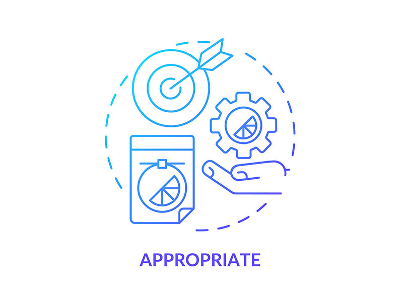 Appropriate blue gradient concept icon