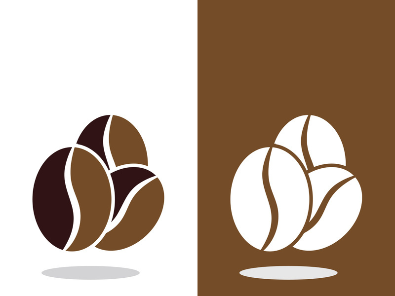 Coffee bean icon vector illustration template