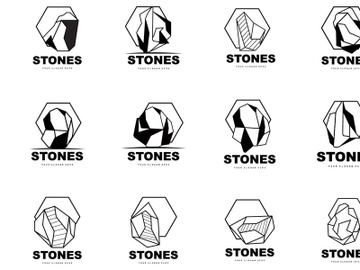 Stone Logo, Vector Stone Modern With Geometry Line Style preview picture