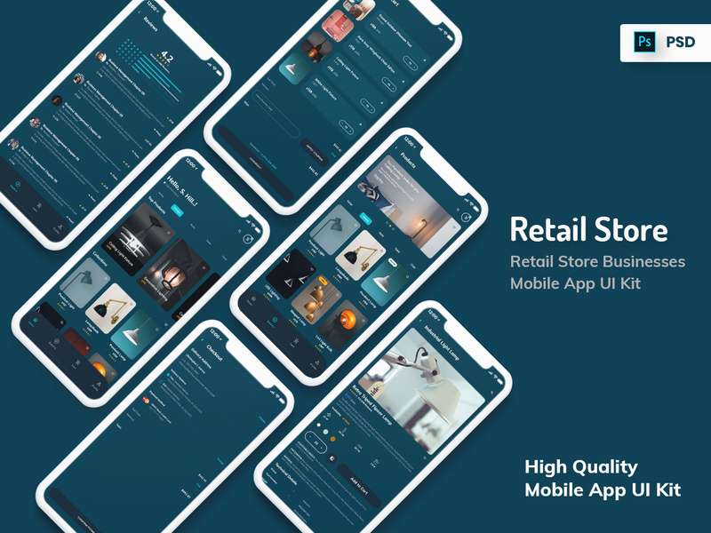 Retail Store Mobile App Dark Version