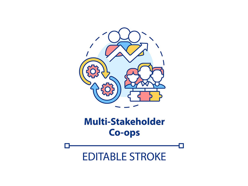 Multi-stakeholder co-ops concept icon