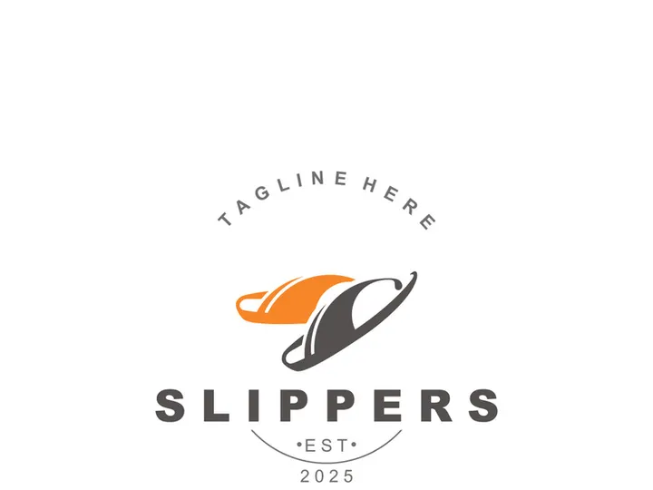 Slippers Logo creative Design vintage Concept Illustration Symbol Icon