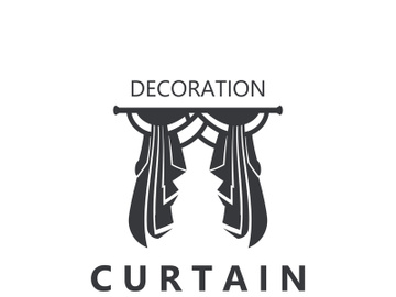 Curtain logo decoration style minimalist elegant vector design illustration preview picture