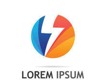 Colorful electric lightning logo design.