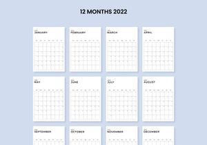 Monthly Calendar Vertical Printable Calendar Template Year 2022