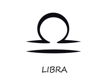Libra zodiac sign black vector illustration preview picture