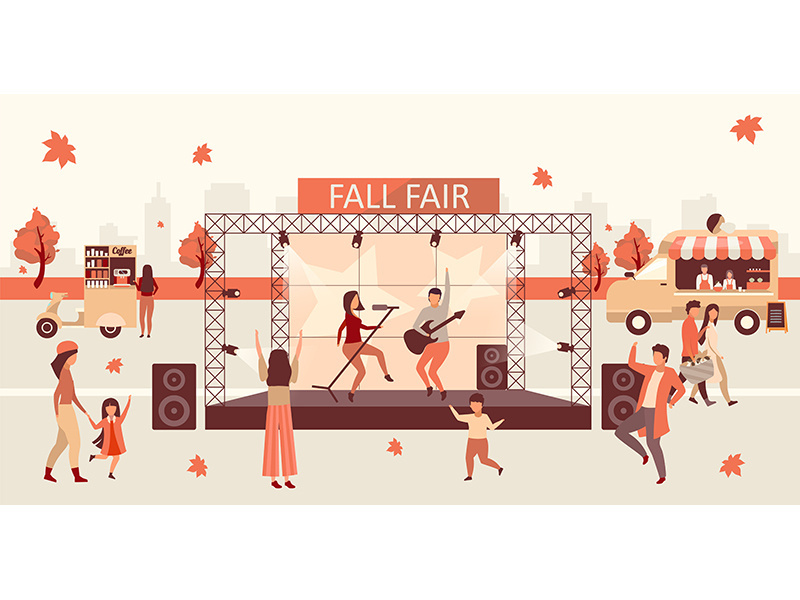 Fall fair flat vector illustration